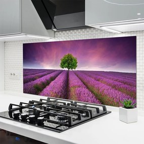 Panel Szklany Samotne Drzewo na Łące