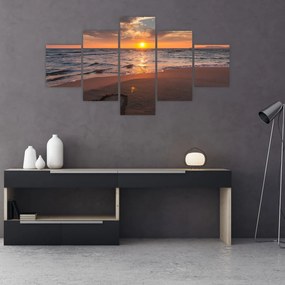 Obraz serca na piasku (125x70 cm)