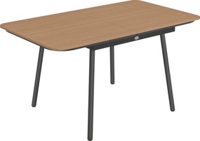 Outsunny Stół Ogrodowy 140 x 80 cm dla 6 Osób, Odporność na Warunki Atmosferyczne, Blat WPC, Regulowane Nóżki, Teak | Aosom PL