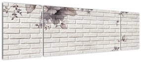 Obraz ściany z bukietem kwiatów (170x50 cm)