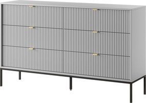 Komoda STELLARE 154 cm do Salonu Sypialni 6 Szuflad Szary