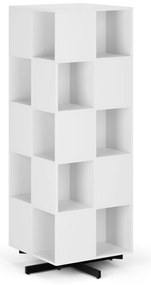 Półka obrotowa, 680×680×1932 mm, 4x 5 przegródek, biała