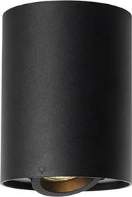 Nowoczesny reflektor sufitowy czarny obrotowy i pochylany - Rondoo up