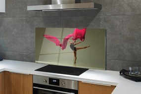 Panel szklany do Kuchni Baletnica i Różowy Materiał