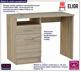 Skandynawskie biurko z szufladą dąb sonoma 100 cm - Alfinete