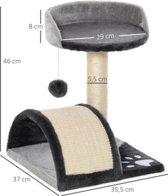 PawHut Drapak z piłeczkami Słupek do ostrzenia pazurów z sizalu Szary kolor dla kotów zabawa i relaks | Aosom PL