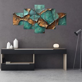 Obraz - Zielono-złoty obraz (125x70 cm)