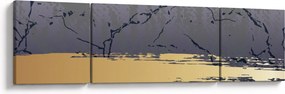 Obraz - Niebiesko-złota abstrakcja N⁰1 (170x50 cm)