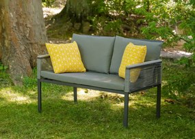 Sofa ogrodowa Solani technorattanu z aluminiową konstrukcją i wodoodpornymi poduszkami – elegancki mebel tarasowy do relaksu