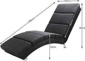 Leżanka LONDON, 186×55×89cm, antracytowa Casaria