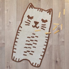 Kremowy bawełniany dywan dziecięcy tkany ręcznie odpowiedni do prania 65x120 cm Little Charlie – Nattiot