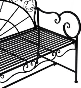 Ławka ogrodowa parkowa 2-osobowa metal czarna outsunny