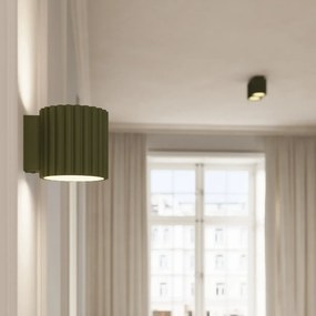 Plafon AURA 1 zielony oliwkowy GU10 ryflowany SOLLUX  LIGHTING