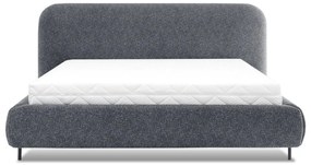 Niebieskie tapicerowane łóżko dwuosobowe ze schowkiem ze stelażem 160x200 cm Pointt – ELTAP