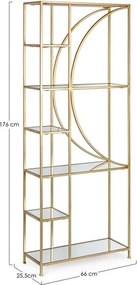 Stalowy regał w kolorze złota 66x176x25,5 cm Elenor – Bizzotto