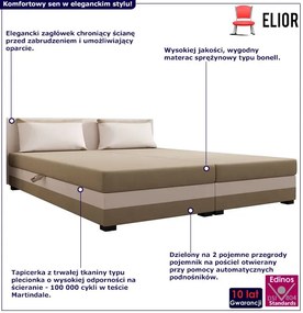 Tapicerowane łóżko nowoczesne jasny brąz + ecru P4-P98