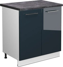 Szafka pod zlew ciemnoniebieski wysoki połysk 80x60x82 fame-line