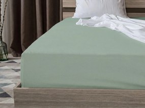 PrzytulneMieszkanie.pl Prześcieradło jersey z lycrą ciemno miętowe 90 x 200 cm