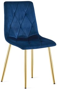 Granatowe krzesło tapicerowane glamour N9-W75