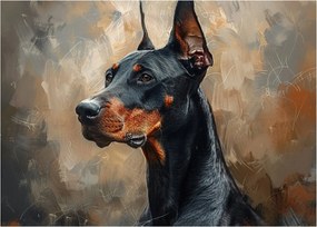 Obraz - Portret Dobrmana (70x50 cm)
