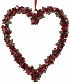 Zawieszka zimowa Dekoracja Serce z jagodami II, 25cm