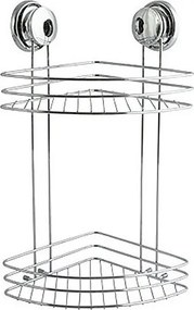 Półka narożna 2-poziomowa z przyssawkami chromowana MSV - Model 144904