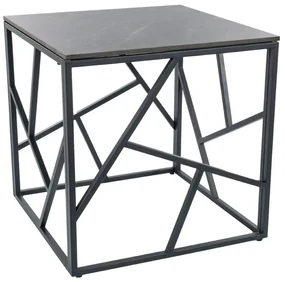 Ława ESCADA B III 55x55 szary marmur/czarna SIGNAL