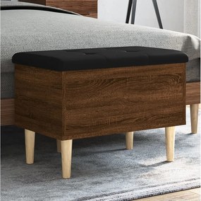 Skrzynia do Przechowywania Dębowy Brąz z Wygodnym Siedziskiem i Dużą Przestrzenią Magazynową 62x42x46 cm