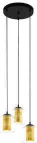 Eglo 79458 - Żyrandol na linkach BOLSANO 3xE27/28W/230V złoty/czarny