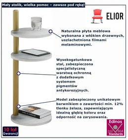 Stolik pomocniczy beton + złoty  R0-R53