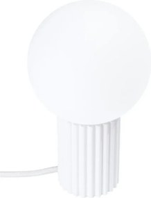 Biała ryflowana lampka nocna P6-M19