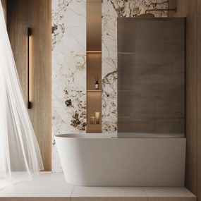 Parawan nawannowy prostokątny ARTE WELLE Classic Grafit szkło grafitowe ryflowane | Różne rozmiary : Kolor profili kabiny - czarny, Rozmiar - 80x150 cm