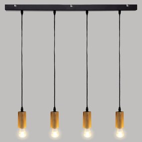 Lampa wisząca AYS, drewniana oprawa, 80 cm