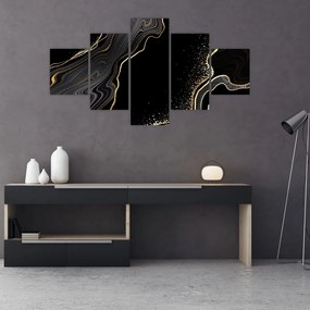 Obraz - Czarno - złoty marmur (125x70 cm)