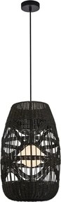 Czarna lampa wisząca z plecionym kloszem - K397 M2-L31