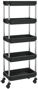 Czarny organizer kuchenny na kółkach E7-F38