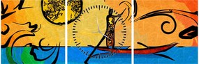 Obraz starożytnego obrazu (z zegarem) (90x30 cm)