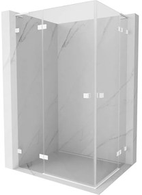 Mexen Lunar L Duo kabina prysznicowa uchylna lewa 110 x 70 cm, transparent, biała - 834L-110L-070P-20-00