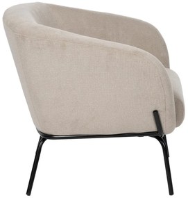 Beżowy fotel z tkaniny szenilowej Classic – Ixia