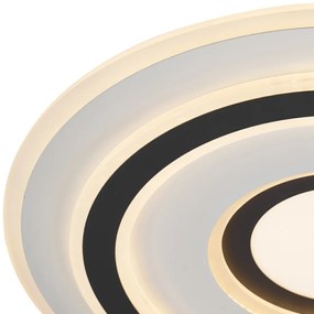 Designerska lampa sufitowa biała z ciemnoszarymi okrągłymi elementami, z możliwością ściemniania LED - TaylorDesignerski Oswietlenie wewnetrzne