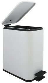 Stalowy kosz na śmieci z pedałem w matowym białym kolorze 5 l Erik – Spirella