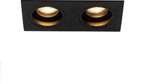 Inteligentny reflektor wpuszczany czarny prostokątny regulowany z 2 WiFi GU10 - Chuck