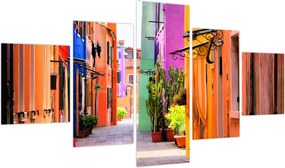Obraz - Kolorowy dom w Burano, Wenecja (125x70 cm)