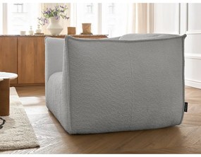 Jasnoszary fotel z materiału bouclé Giorgia – Bobochic Paris