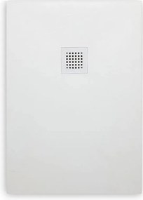 Brodzik prostokątny cienki biały "Milano" z żywicy imitującej kamień, antypoślizgowy, 70x100h cm