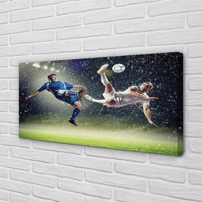 Obraz drukowany na płótnie Futbol W Strugach Deszczu