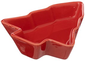 Komplet 6 miseczek w kształcie choinki, na bambusowej tacy, Ø 27 cm
