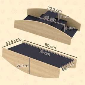 PawHut Huśtawka Agility dla Psów, 2 w 1 Huśtawka i Schody, Antypoślizgowa, Drewno Jodłowe, 80 x 39,5 cm