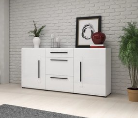 Komoda TULSA 2D3S 180 biała połysk HELVETIA