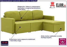 Rozkładana sofa modułowa zielona - Odi 4Q
